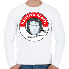 PRINTFASHION Nagyító alatt MJ 1 - Férfi pulóver - Fehér