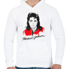 PRINTFASHION Nagyító alatt MJ 4 - Férfi kapucnis pulóver - Fehér