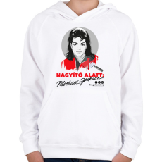 PRINTFASHION Nagyító alatt MJ 5 - Gyerek kapucnis pulóver - Fehér