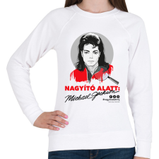 PRINTFASHION Nagyító alatt MJ 5 - Női pulóver - Fehér női pulóver, kardigán