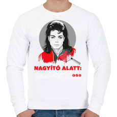 PRINTFASHION Nagyító alatt MJ 7 - Férfi pulóver - Fehér