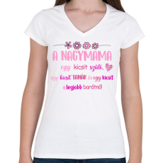 PRINTFASHION Nagymama legjobb barátnő - Női V-nyakú póló - Fehér
