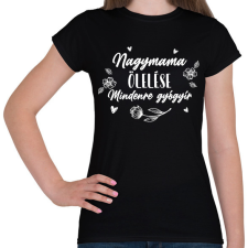 PRINTFASHION Nagymama ölelése - Fehér - Női póló - Fekete női póló