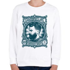 PRINTFASHION Nagymenők barber shop - Gyerek pulóver - Fehér gyerek pulóver, kardigán