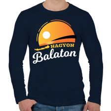 PRINTFASHION Nagyon Balaton - Férfi hosszú ujjú póló - Sötétkék férfi póló