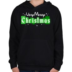 PRINTFASHION Nagyon boldog karácsonyt! - Gyerek kapucnis pulóver - Fekete