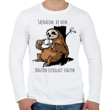 PRINTFASHION Nagyon elfoglalt - Férfi hosszú ujjú póló - Fehér férfi póló