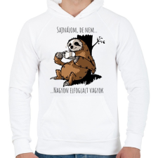 PRINTFASHION Nagyon elfoglalt - Férfi kapucnis pulóver - Fehér férfi pulóver, kardigán