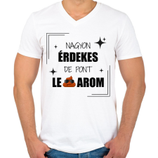 PRINTFASHION Nagyon érdekes - Férfi V-nyakú póló - Fehér férfi póló