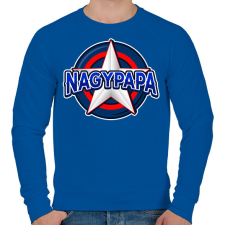 PRINTFASHION NAGYPAPA - Férfi pulóver - Királykék férfi pulóver, kardigán