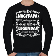PRINTFASHION Nagypapa mítosz - Férfi pulóver - Fekete