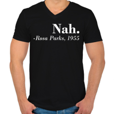 PRINTFASHION Nah - Rosa Parks - Férfi V-nyakú póló - Fekete
