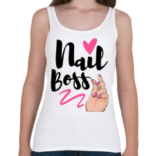 PRINTFASHION Nail Boss - Női atléta - Fehér női trikó