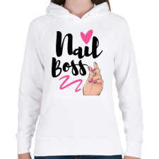 PRINTFASHION Nail Boss - Női kapucnis pulóver - Fehér női pulóver, kardigán