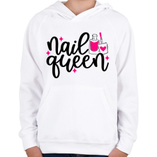 PRINTFASHION Nail Queen - Gyerek kapucnis pulóver - Fehér gyerek pulóver, kardigán