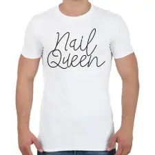 PRINTFASHION Nail Queen - Műkörmös design - Férfi póló - Fehér férfi póló
