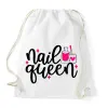 PRINTFASHION Nail Queen - Sportzsák, Tornazsák - Fehér