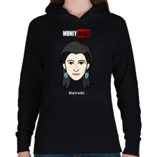 PRINTFASHION Nairobi - Női kapucnis pulóver - Fekete női pulóver, kardigán