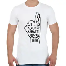 PRINTFASHION Namaste - Férfi póló - Fehér férfi póló