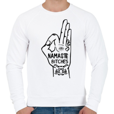 PRINTFASHION Namaste - Férfi pulóver - Fehér