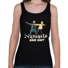 PRINTFASHION namastee and shit - Női atléta - Fekete női trikó