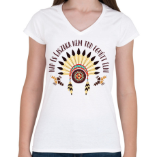 PRINTFASHION Nap és éjszaka - Duwamish - Női V-nyakú póló - Fehér