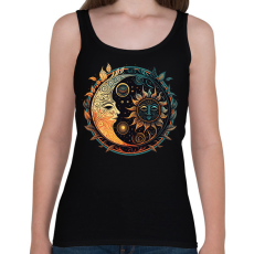 PRINTFASHION Nap és Hold - Női atléta - Fekete