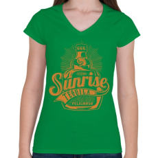 PRINTFASHION Napkelte - Női V-nyakú póló - Zöld