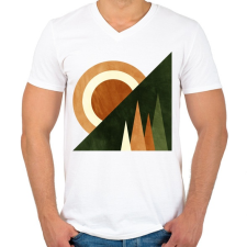 PRINTFASHION Naplemente 2 - Férfi V-nyakú póló - Fehér férfi póló