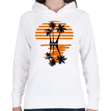 PRINTFASHION Naplemente  - Női kapucnis pulóver - Fehér női pulóver, kardigán