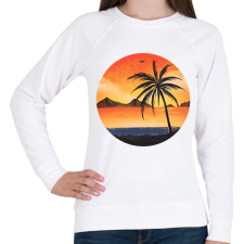 PRINTFASHION Naplemente - Női pulóver - Fehér női pulóver, kardigán