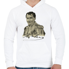 PRINTFASHION Napoleon Bonaparte  - Férfi kapucnis pulóver - Fehér