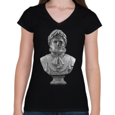PRINTFASHION Napoleon - Női V-nyakú póló - Fekete női póló