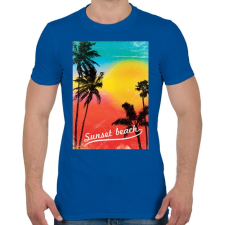 PRINTFASHION Napos part - Férfi póló - Királykék férfi póló