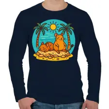PRINTFASHION Napozó deguk - Férfi hosszú ujjú póló - Sötétkék férfi póló
