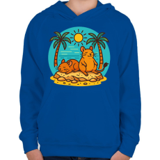 PRINTFASHION Napozó deguk - Gyerek kapucnis pulóver - Királykék