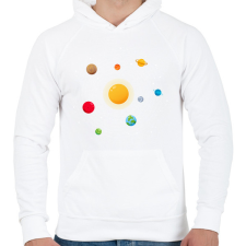 PRINTFASHION Naprendszer - Férfi kapucnis pulóver - Fehér férfi pulóver, kardigán