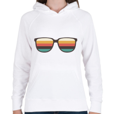PRINTFASHION napszemüveg - Női kapucnis pulóver - Fehér