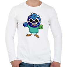 PRINTFASHION Napszemüveges áfonya - Férfi hosszú ujjú póló - Fehér