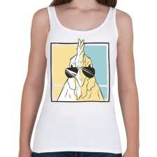 PRINTFASHION Napszemüveges csirke - Női atléta - Fehér női trikó