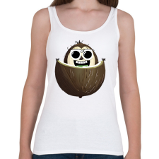 PRINTFASHION Napszemüveges kókusz - Női atléta - Fehér női trikó