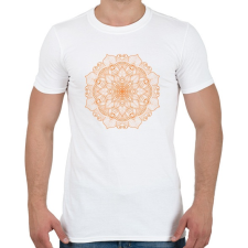 PRINTFASHION Narancs színű mandala - Férfi póló - Fehér férfi póló