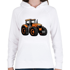 PRINTFASHION Narancssárga traktor - Női kapucnis pulóver - Fehér