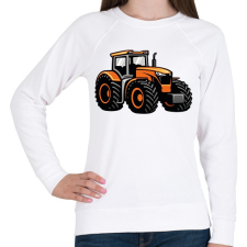 PRINTFASHION Narancssárga traktor - Női pulóver - Fehér női pulóver, kardigán