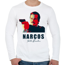 PRINTFASHION Narcos2 - Férfi hosszú ujjú póló - Fehér férfi póló