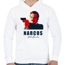 PRINTFASHION Narcos2 - Férfi kapucnis pulóver - Fehér férfi pulóver, kardigán