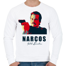 PRINTFASHION Narcos2 - Férfi pulóver - Fehér férfi pulóver, kardigán