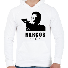 PRINTFASHION Narcos - Férfi kapucnis pulóver - Fehér