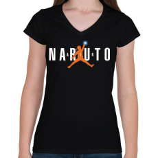 PRINTFASHION Naruto Air - Női V-nyakú póló - Fekete
