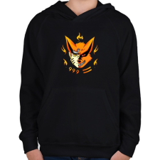 PRINTFASHION Naruto and Kurama - Gyerek kapucnis pulóver - Fekete gyerek pulóver, kardigán
